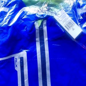 New RLX Ralph Lauren Mens XXL Lime Green/ Monaco Blue Pullover